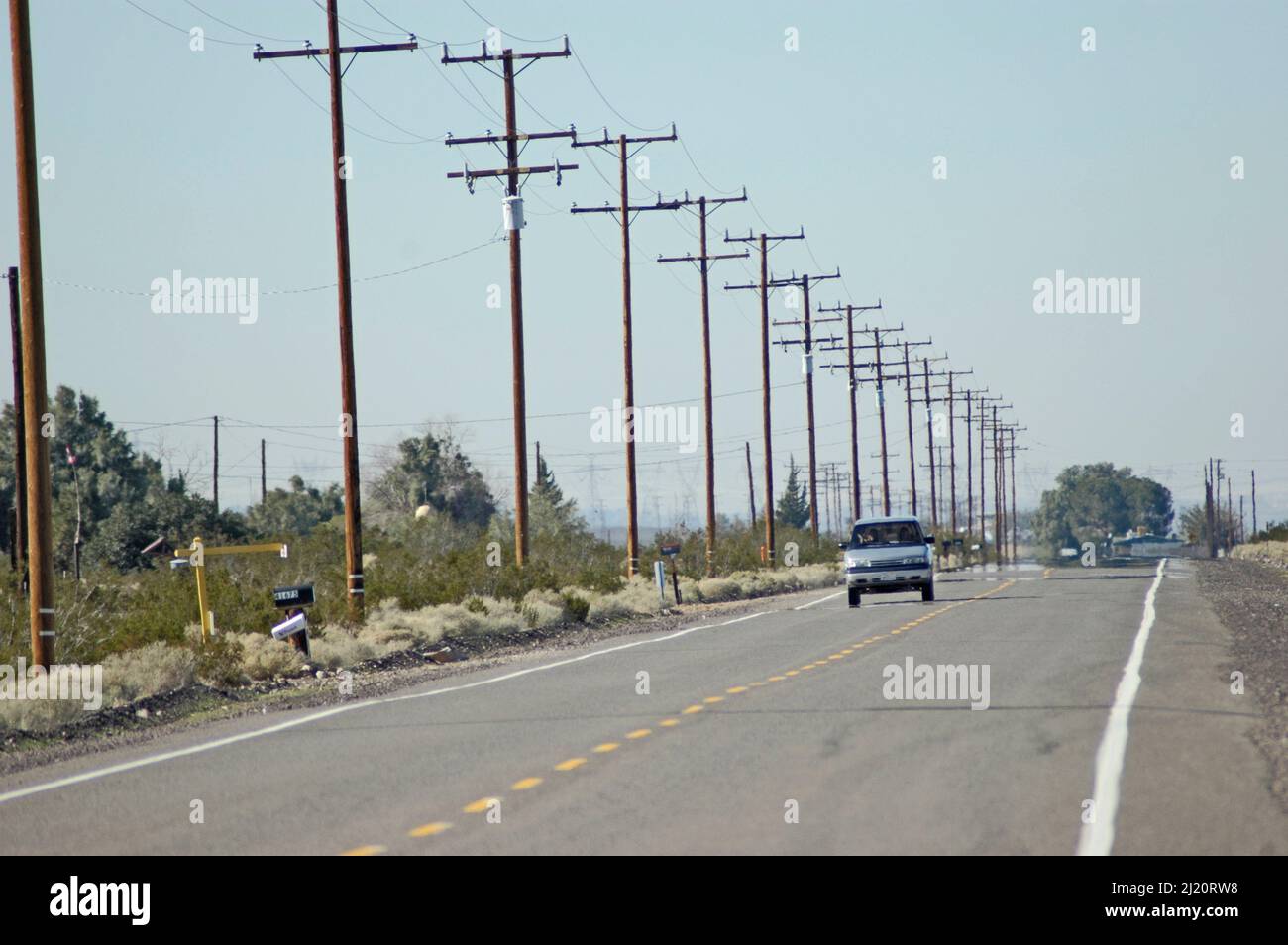 Route 66 in high California desert near Barstow Stock Photo Alamy