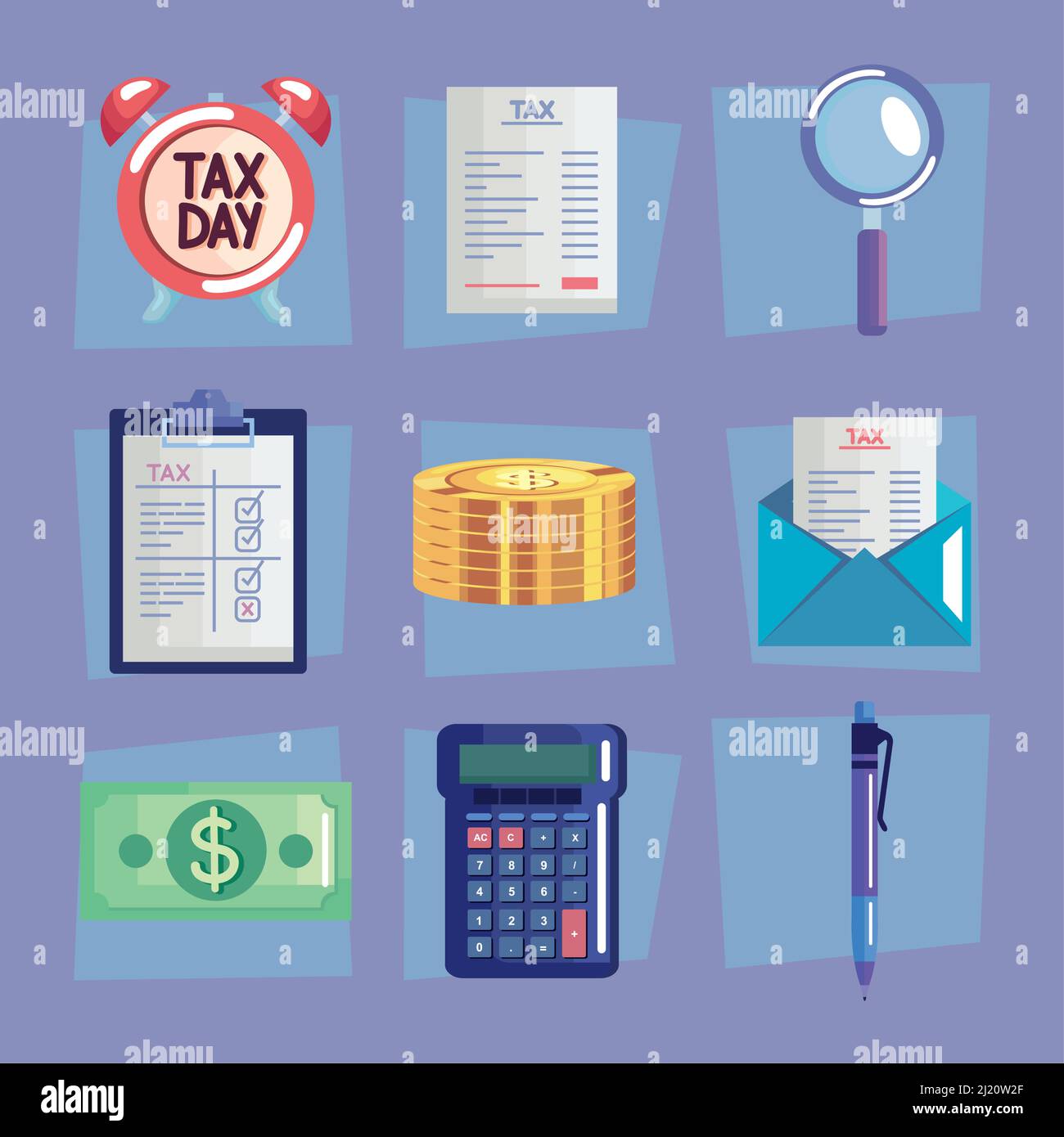 nine tax day icons Stock Vector Image & Art - Alamy