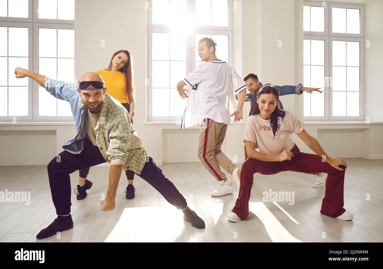 Portrait of young dancers train dance in studio Stock Photo Alamy