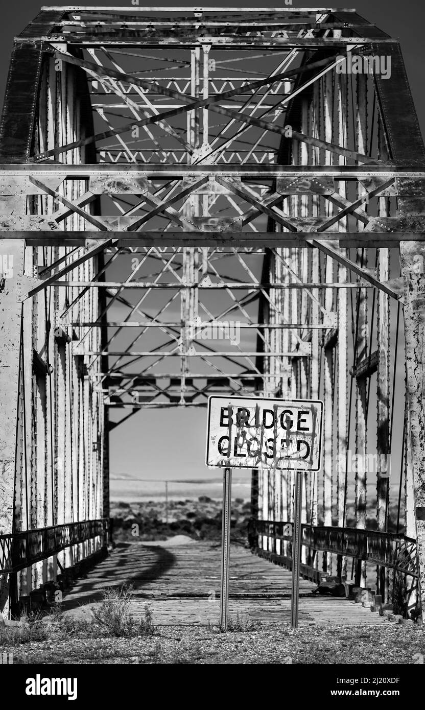 Abandoned old bridge in the desert Stock Photo Alamy