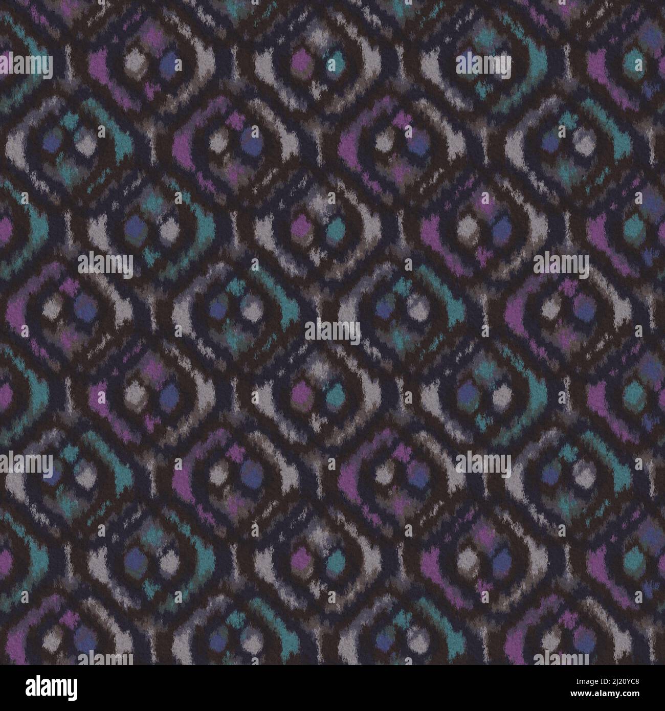 Seamless Ikat- Indian textile Multicolour Pattern designs Stock Photo
