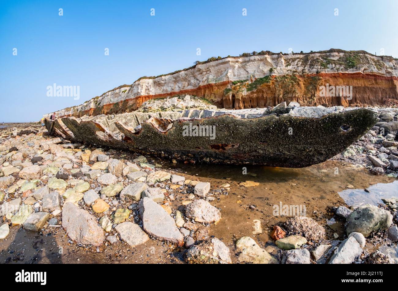 Ultra wide angle fisheye view of the RMS Sheraton steam trawler wreck