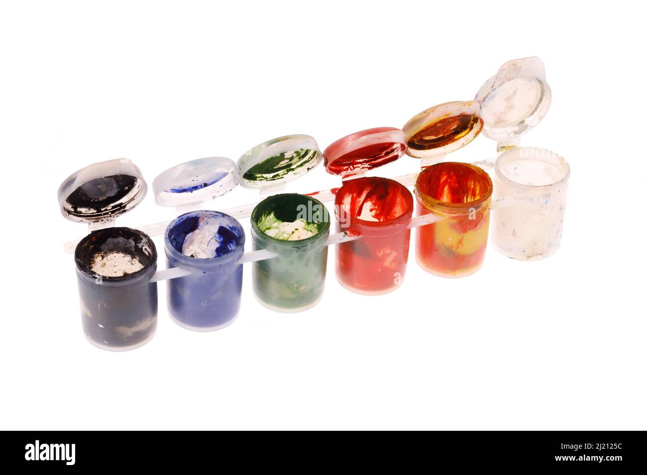 empty paint jars isolated on white background. High quality photo Stock