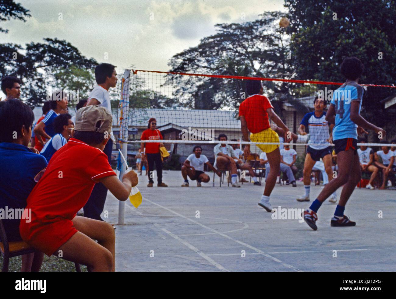 Kuala Lumpur Malaysia Sepak Takraw Amateur Sports Men Playing Volleyball Match Stock Photo