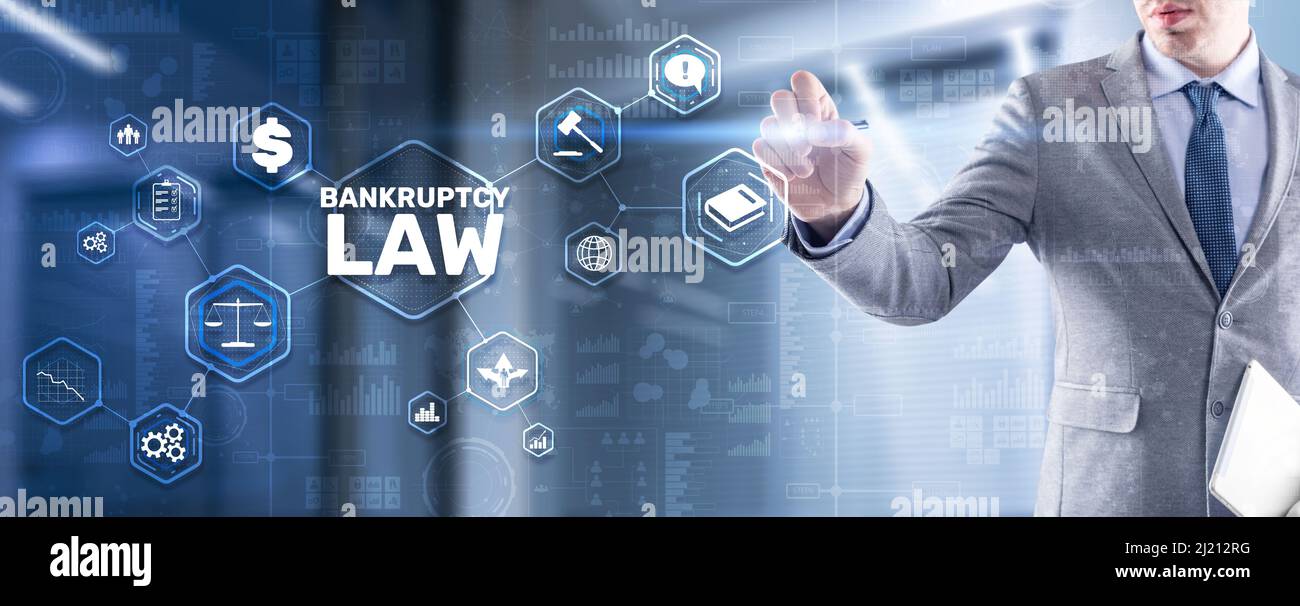 Bankruptcy law concept. Insolvency law. Company has problems. Stock Photo