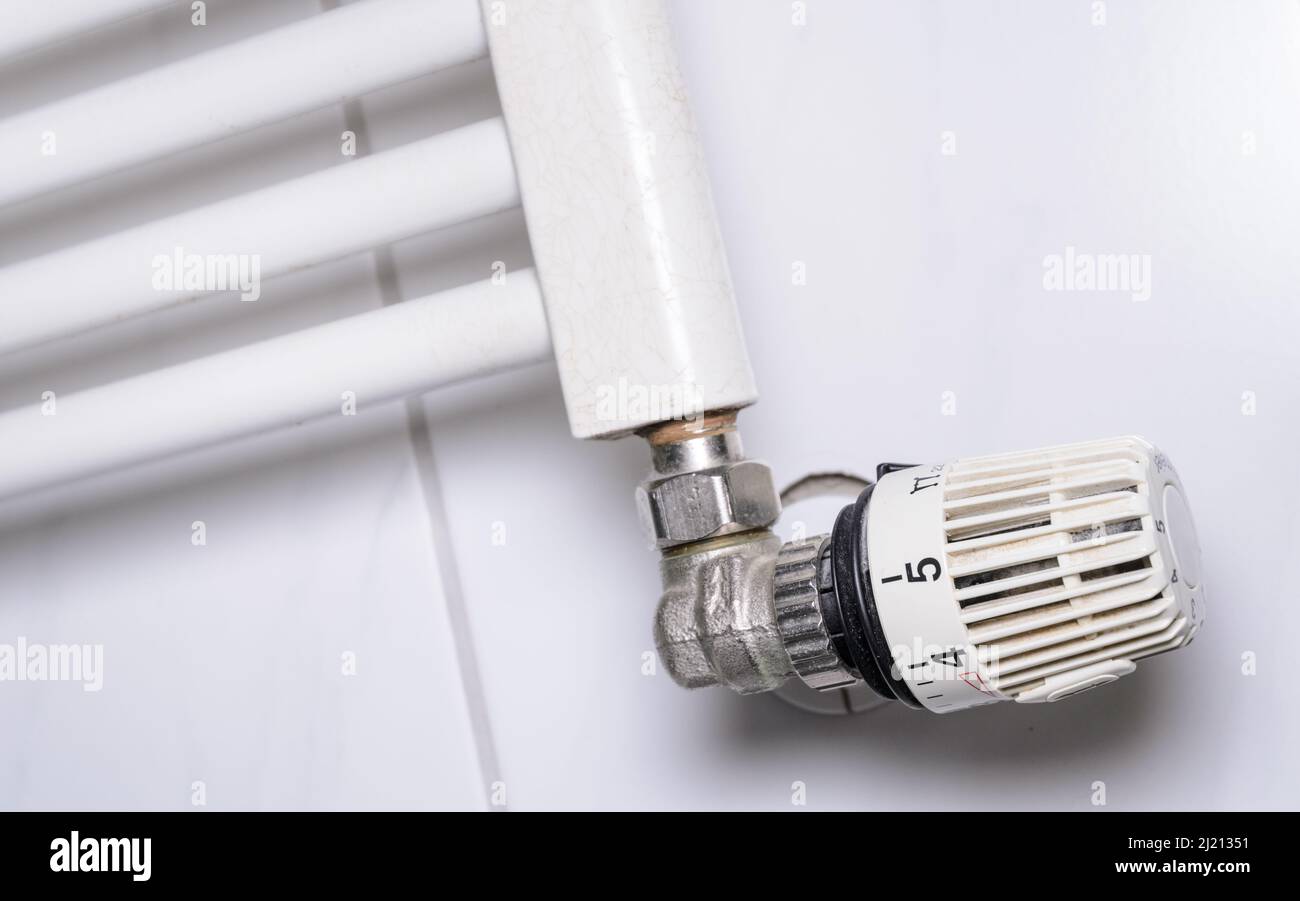 Radiator with temperature controller Stock Photo Alamy
