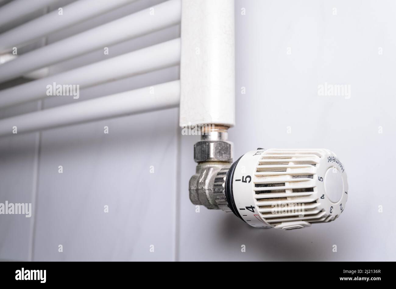 Radiator with temperature controller Stock Photo Alamy