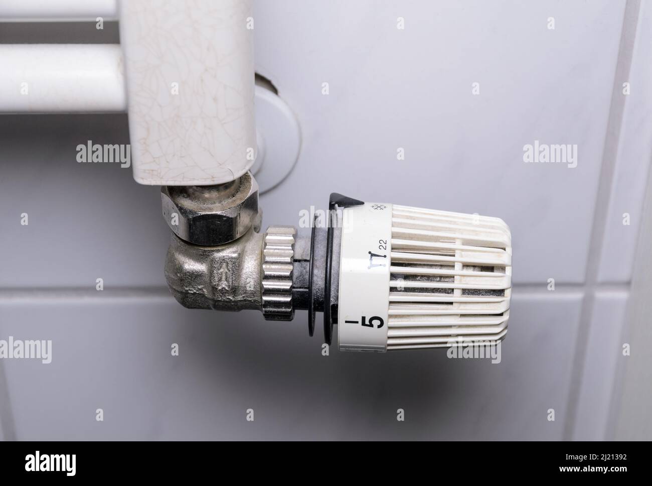 Radiator with temperature controller Stock Photo Alamy