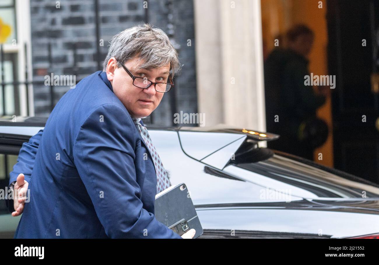 London, UK. 29th Mar, 2022. Kit Malthouse, Justice Minister, arrives at