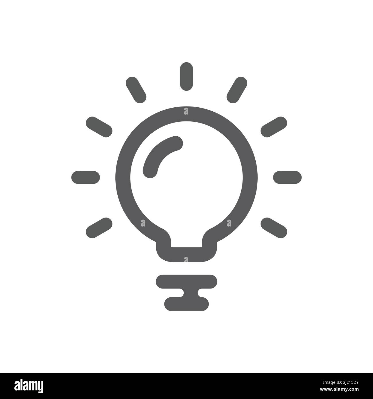 Light bulb black vector icon. Simple lightbulb, idea symbol. Stock Vector