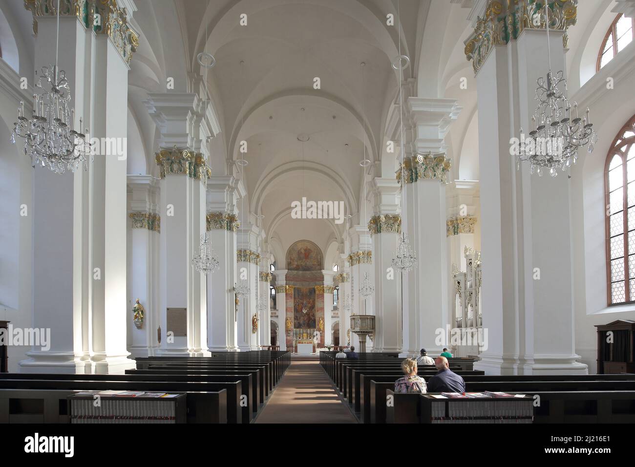 Interior view of the Neo-Baroque Jesuit Church in Heidelberg, Baden
