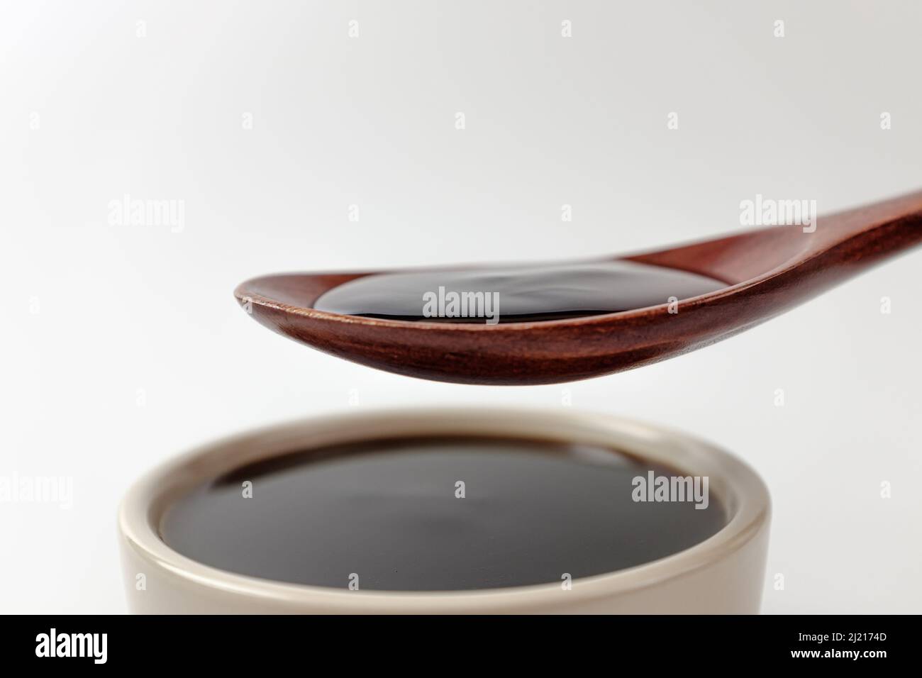 teriyaki sauce on a white background Stock Photo