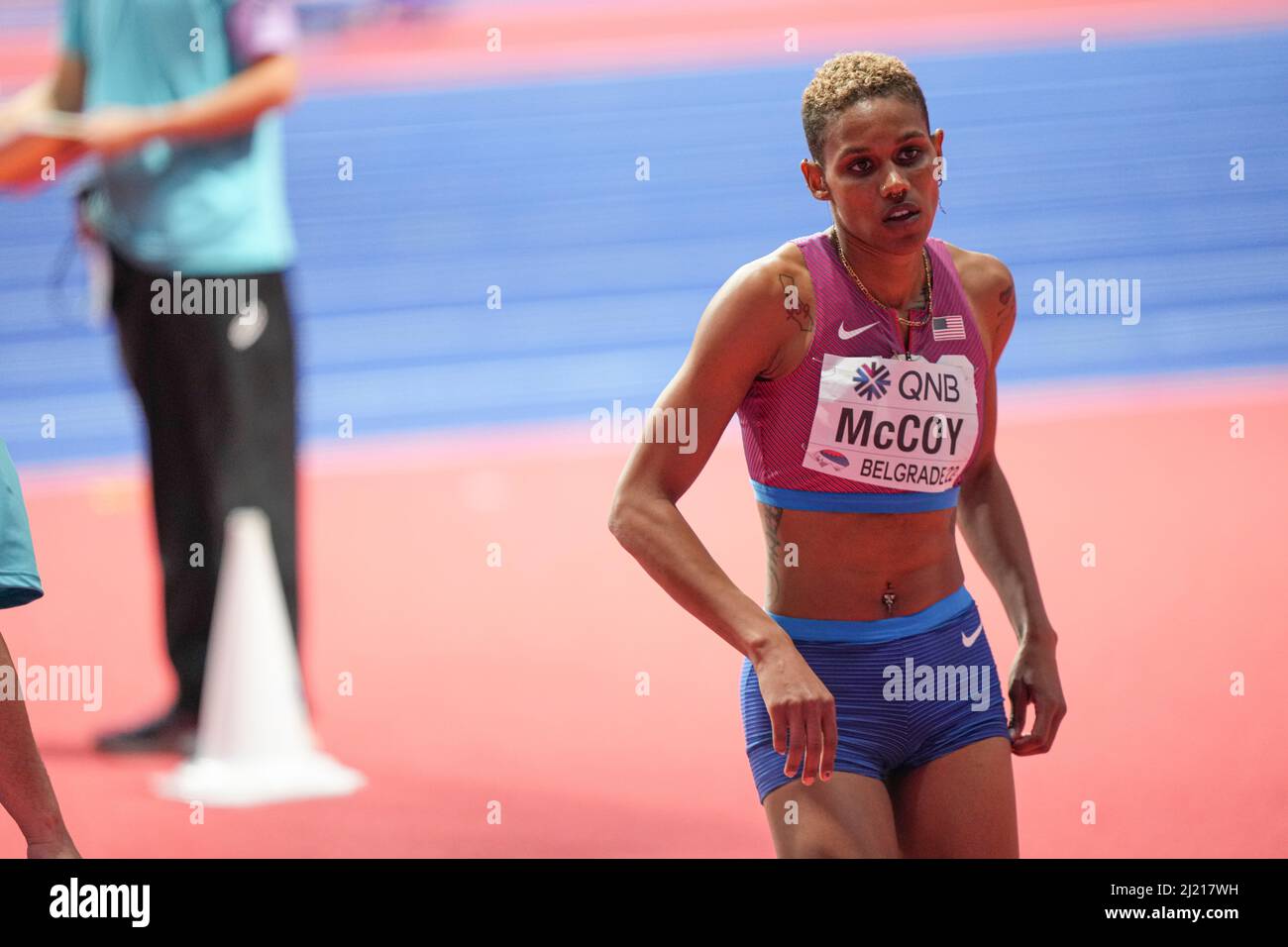 Rachel Mccoy participating in the 2022 Belgrade Indoor World Championships  Stock Photo - Alamy