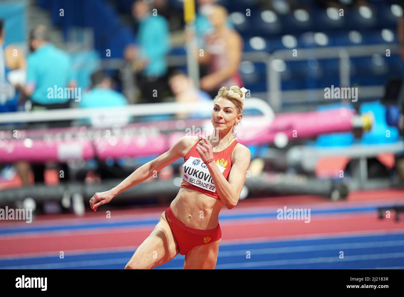 Marija Vukovic participating in the 2022 Belgrade Indoor World