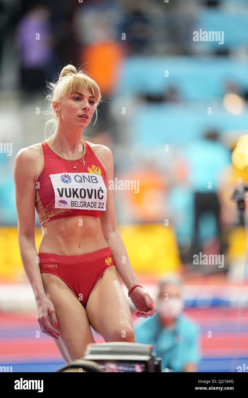 Marija Vukovic participating in the 2022 Belgrade Indoor World