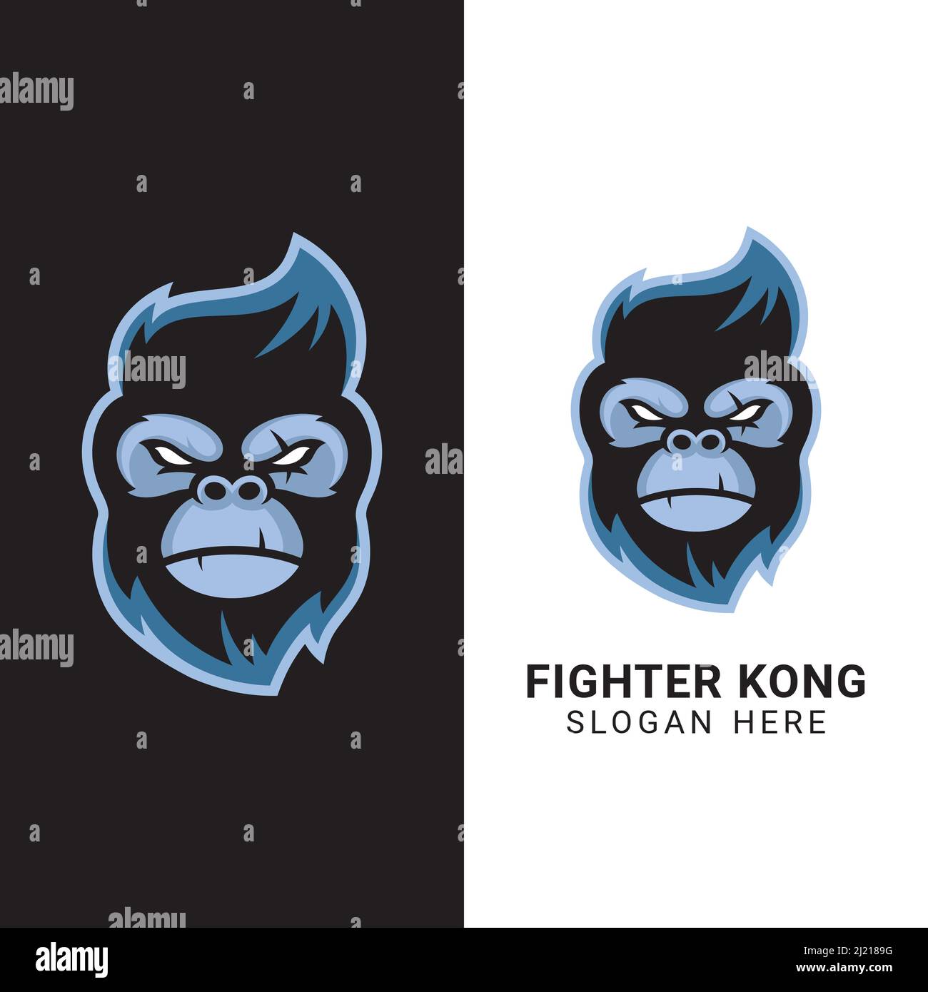 king kong gorilla head face illustration for esports logo design vector Stock Vector