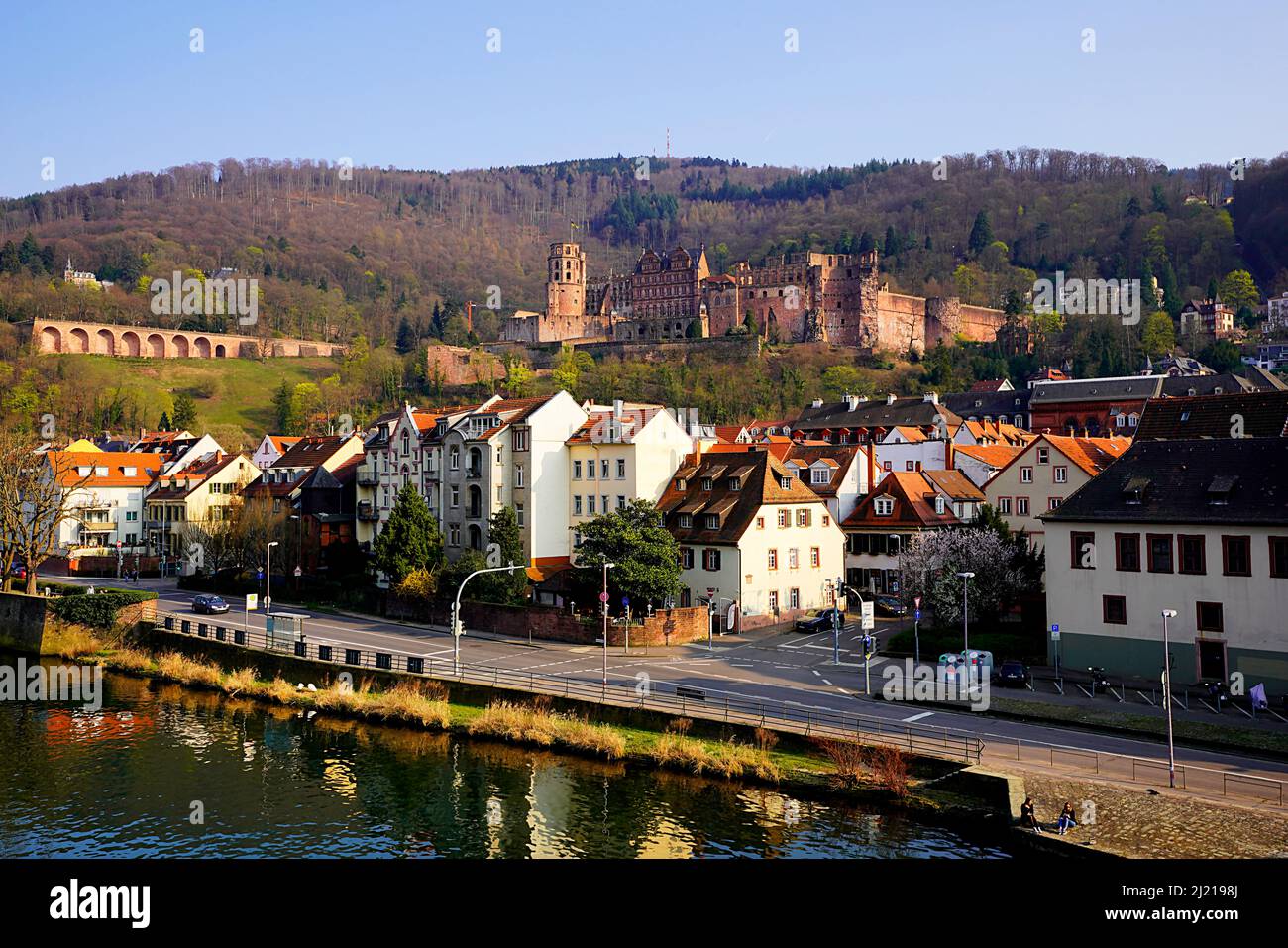 Heidelberg is a town on the Neckar River in southwestern Germany. Stock Photo