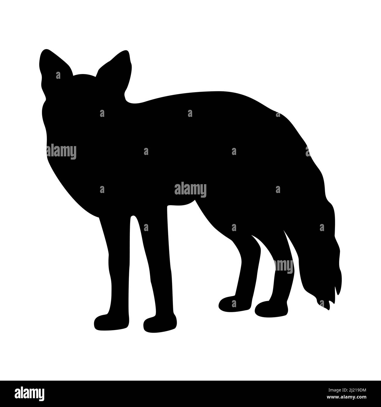 Fox silhouette vector isolated illustration Stock Vector