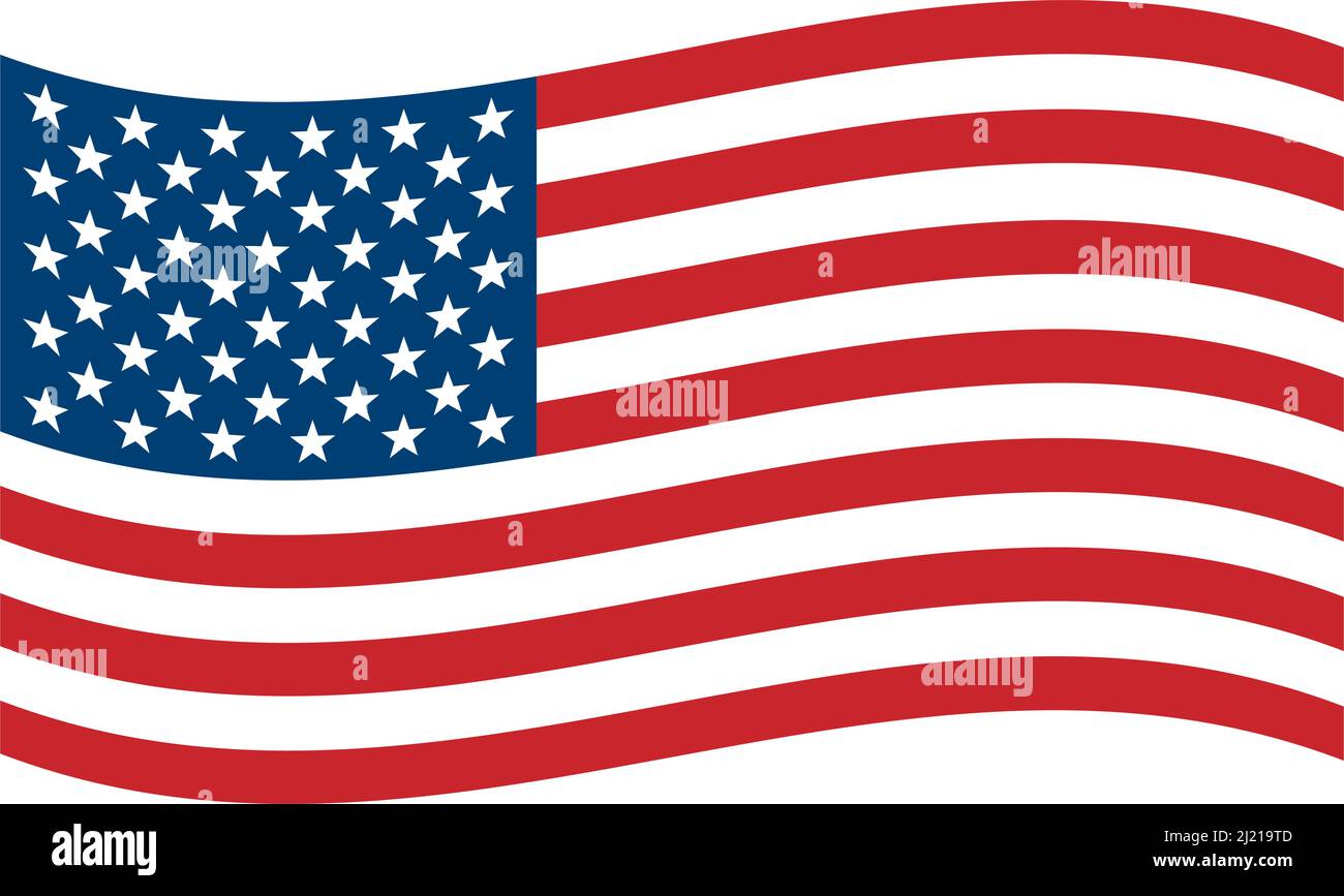 Simple USA - United States of America - flag waving. Vector ...