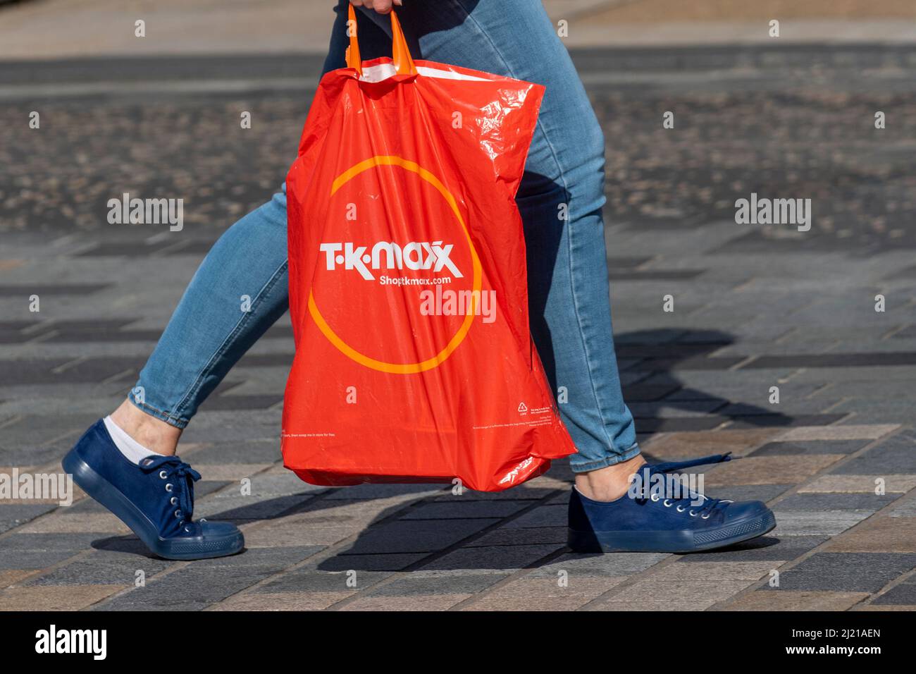 Tk-maxx retail and home store plastic bags in Preston, Uk Stock Photo -  Alamy