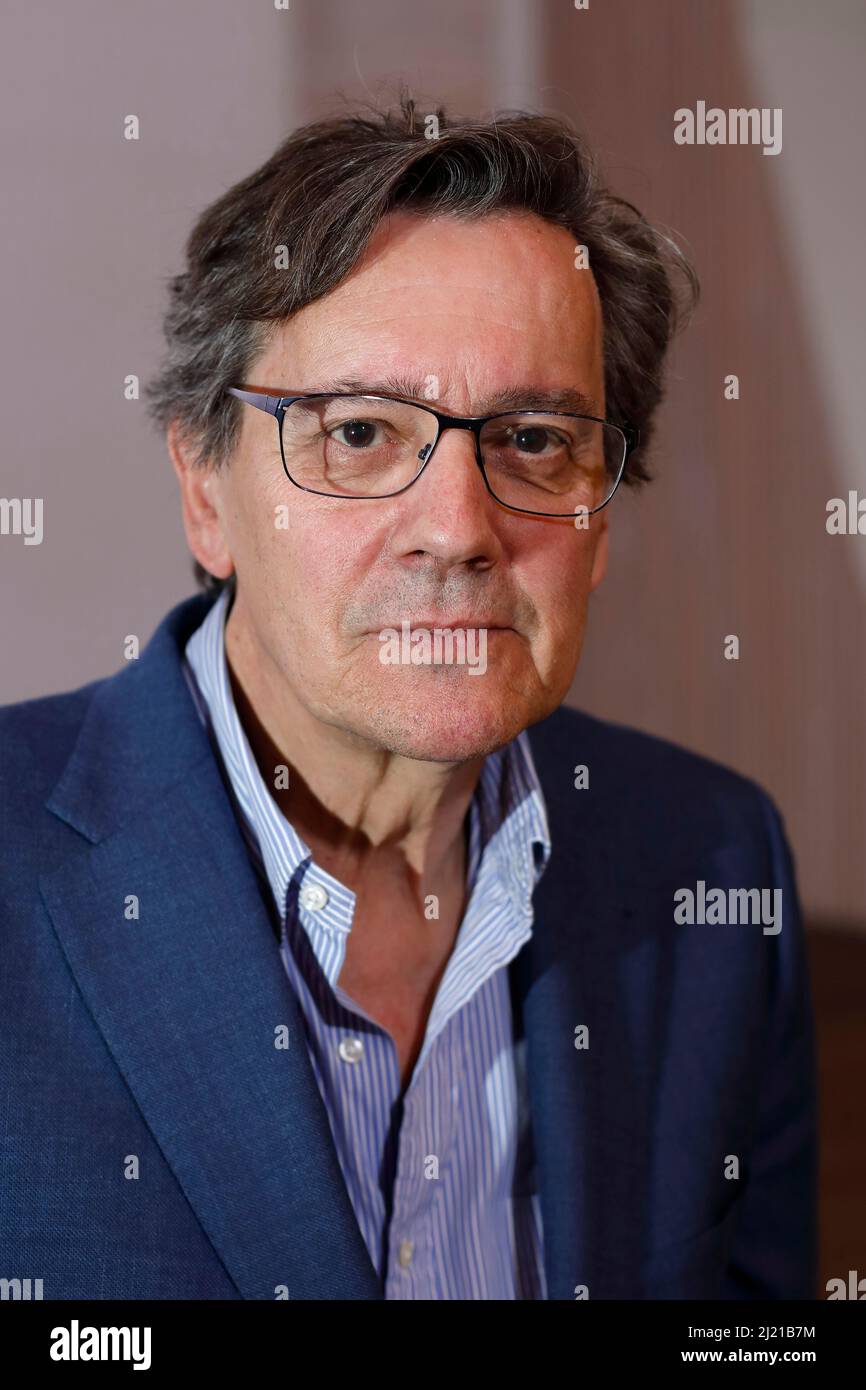 Close-up portrait of Fernando Vallespin professor of political science at the Autonomous University of Madrid, writer, lecturer and expert in politica Stock Photo