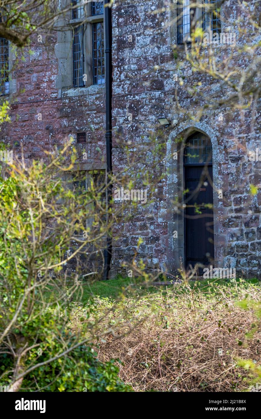 Castle wall and door. YHA St Briavels Castle, St Briavels, Gloucestershire. UK Stock Photo Alamy