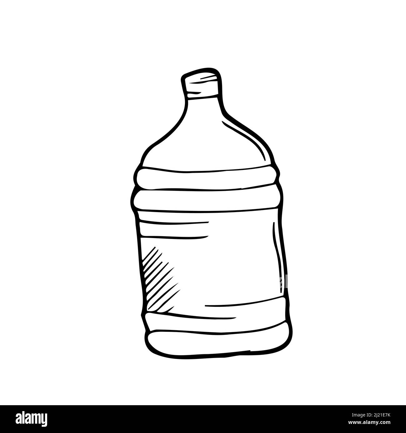 Doodle icon big large plastic water bottle canister 5 litres black and white  clip art single container pictogram Stock Vector Image & Art - Alamy