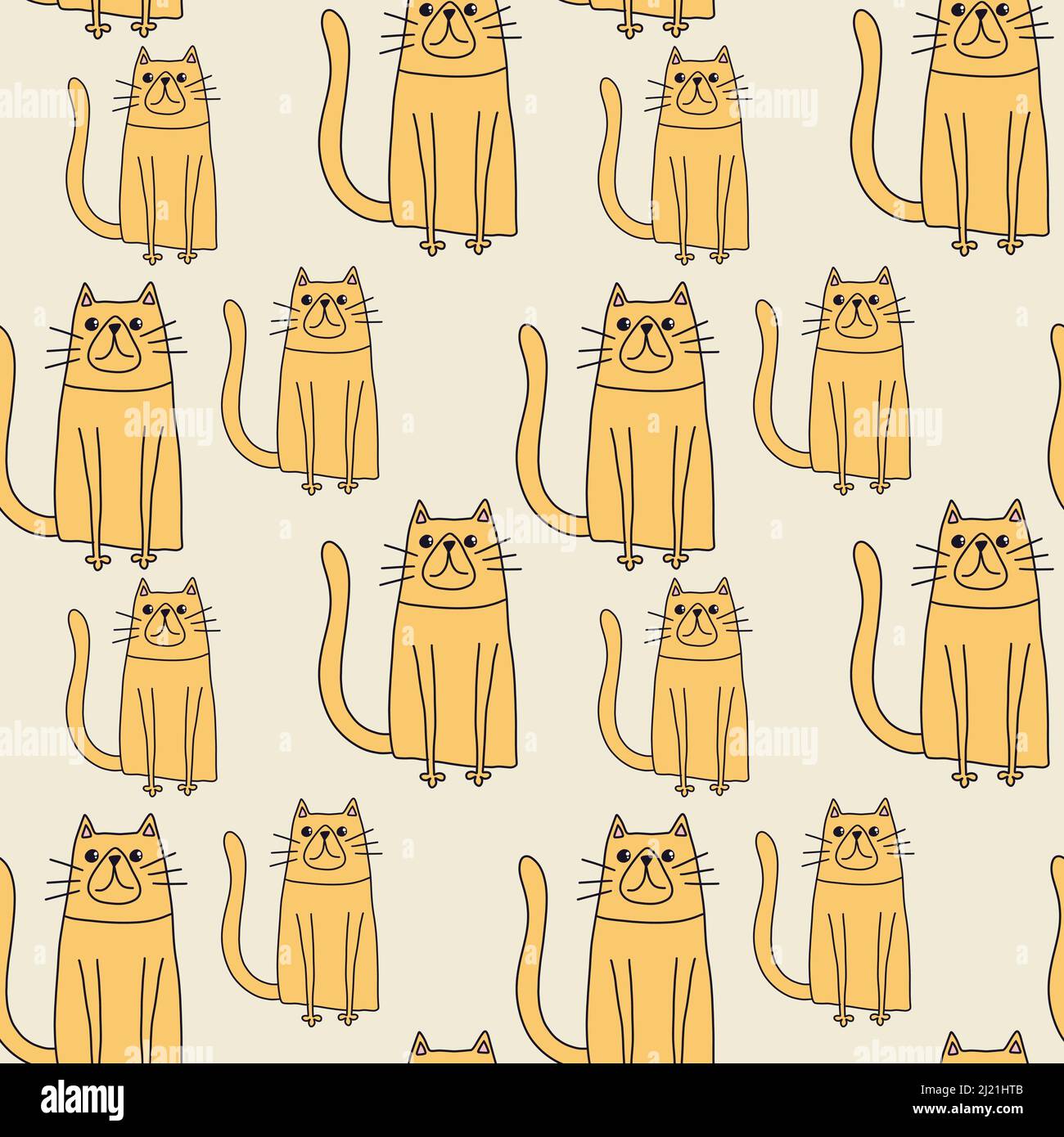 Animals seamless cats pattern for fabrics and textiles and packaging