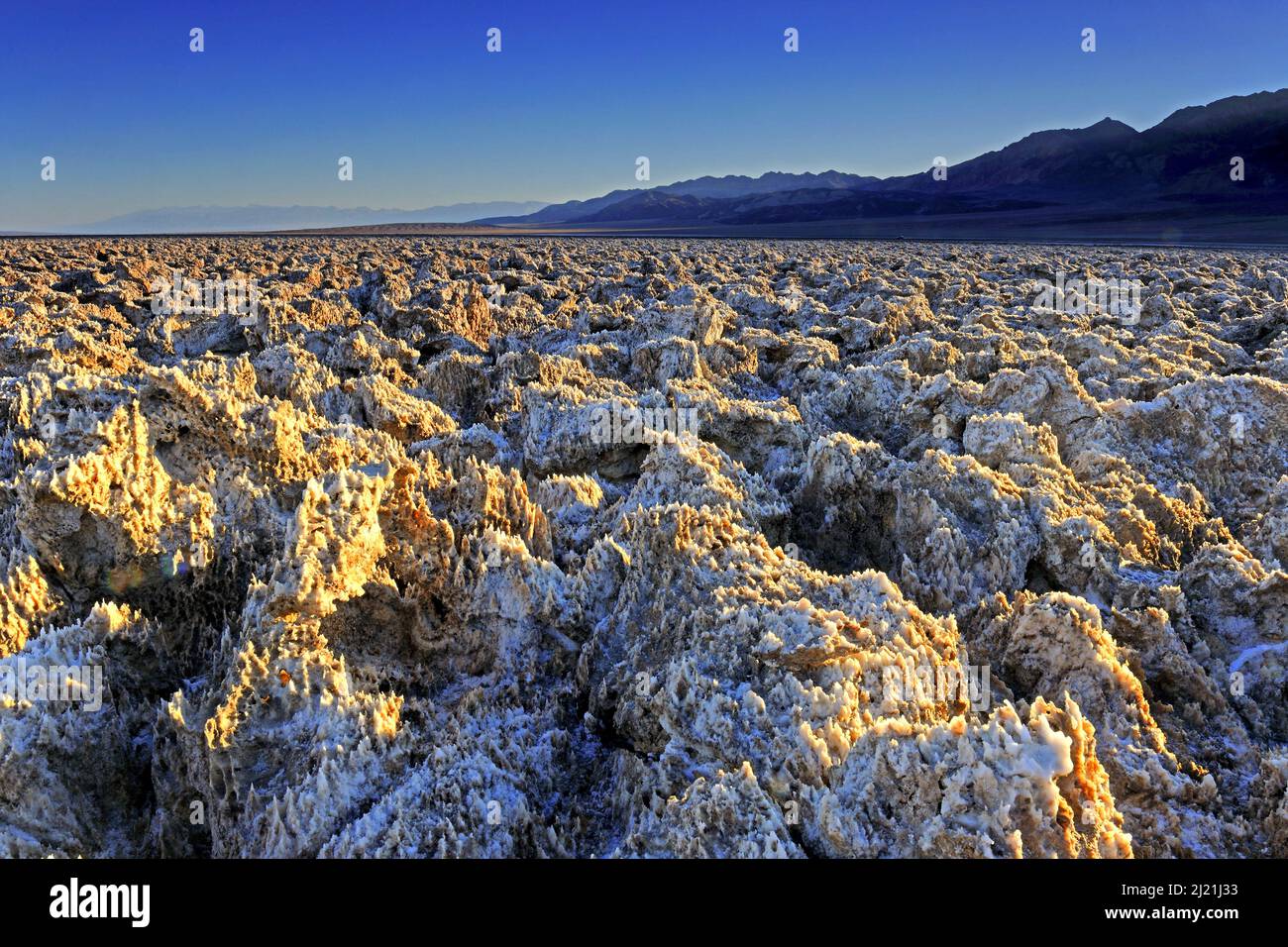 sunrise at Devil's Golf Course, USA, California, Death Valley National Park Stock Photo