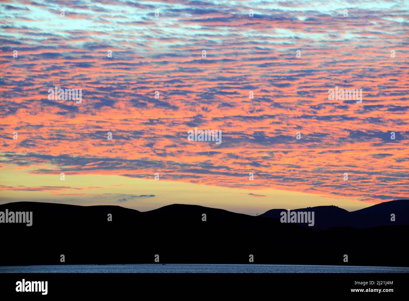 Sunset over Komodo National Park, Indonesia, Komodo National Park Stock Photo