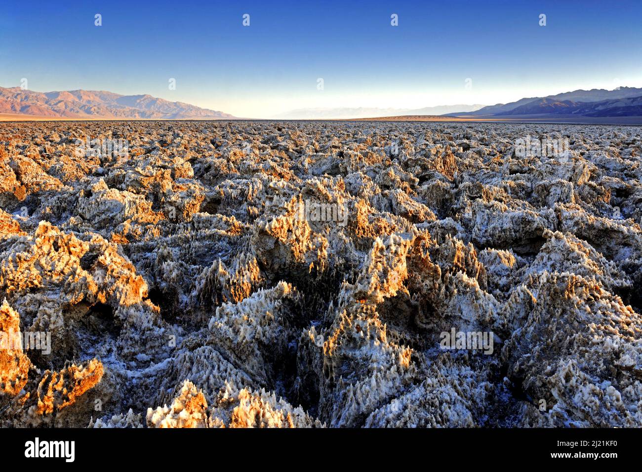 sunrise at Devil's Golf Course, USA, California, Death Valley National Park Stock Photo