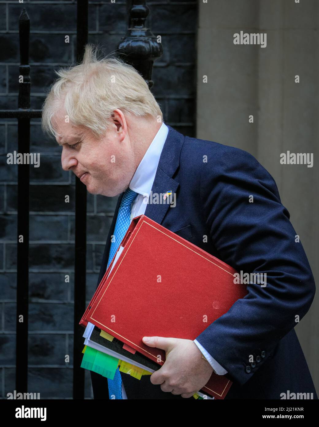 Boris Johnson MP, British Prime Minister, exits 10 Downing Street for