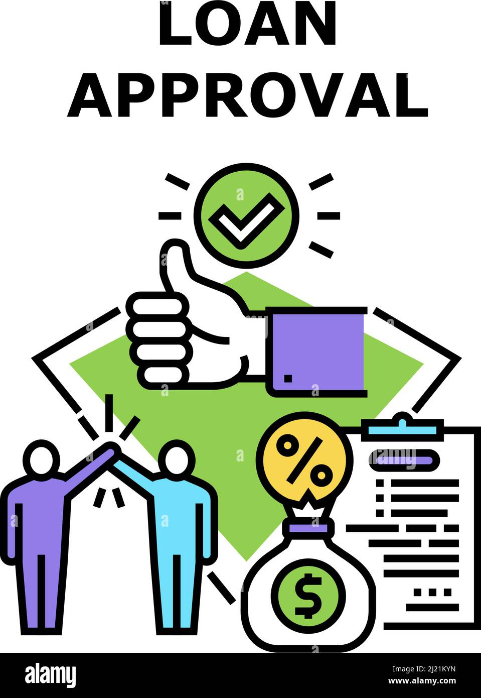 Loan Approval Vector Concept Color Illustration Stock Vector Image