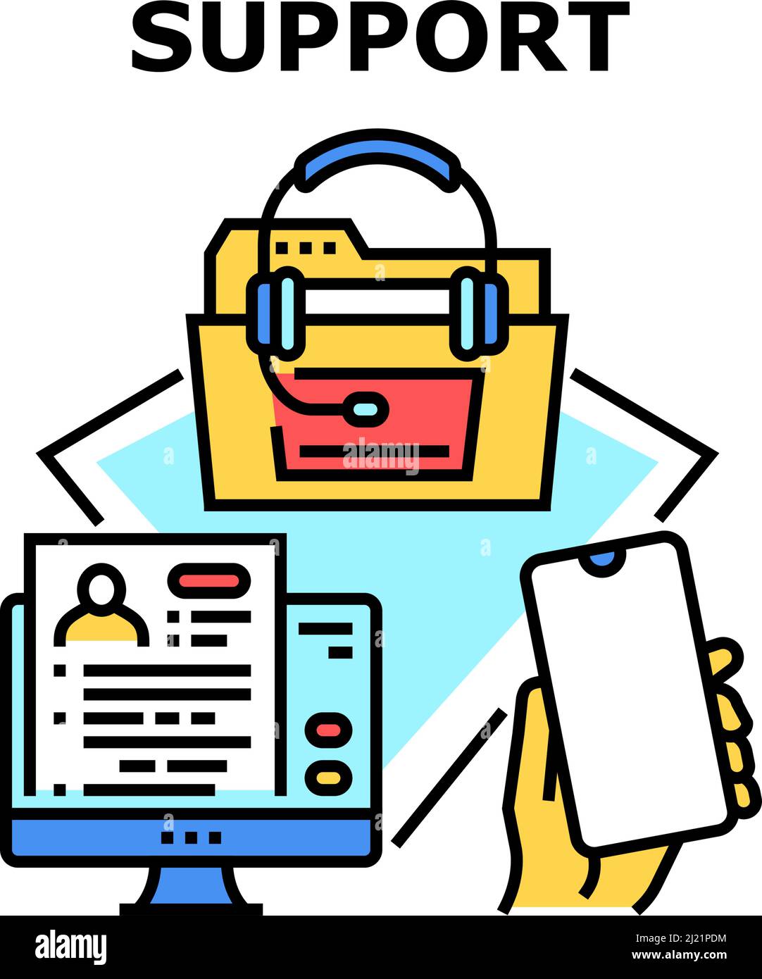 Support Client Vector Concept Color Illustration Stock Vector Image ...