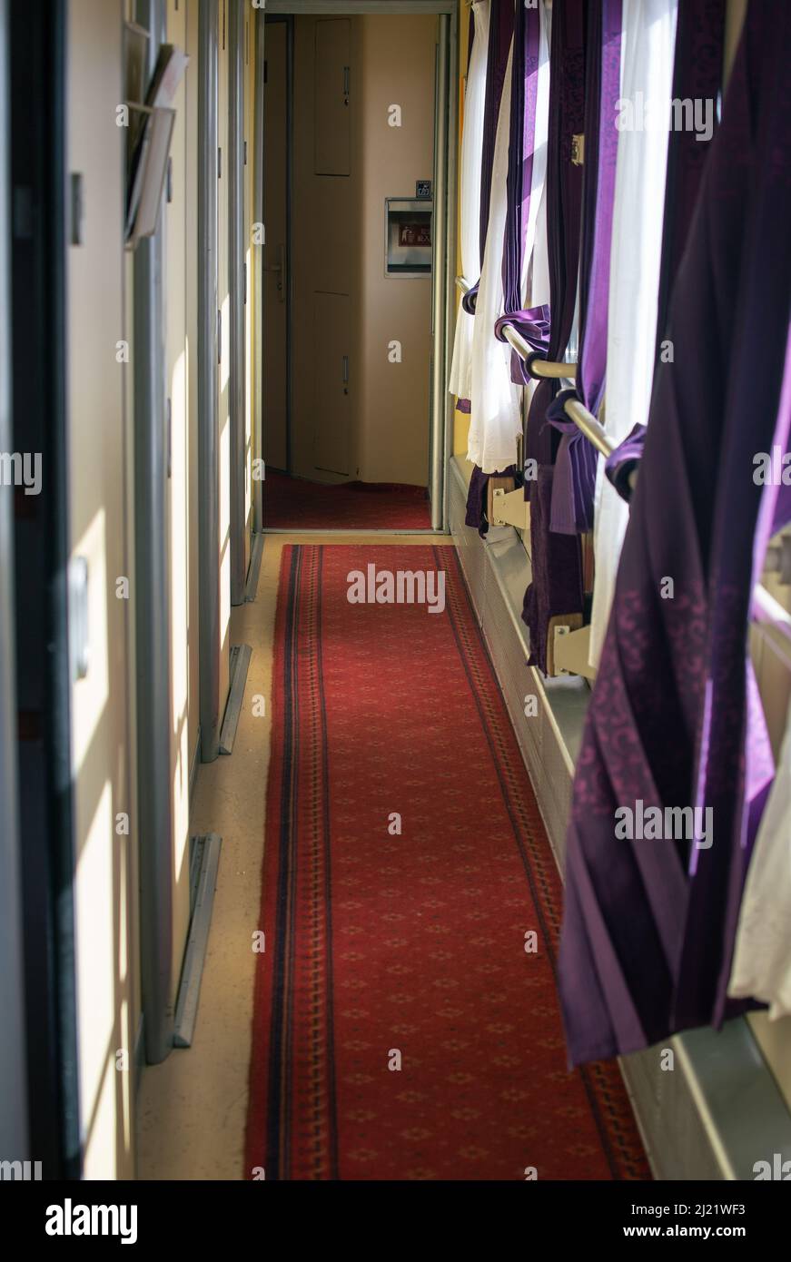 Interior of a Xining to Lhasa train Stock Photo