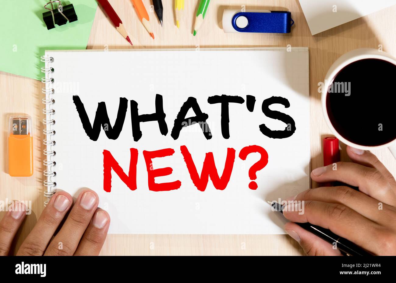 Common English Greetings and Expressions with phrases What's New Stock