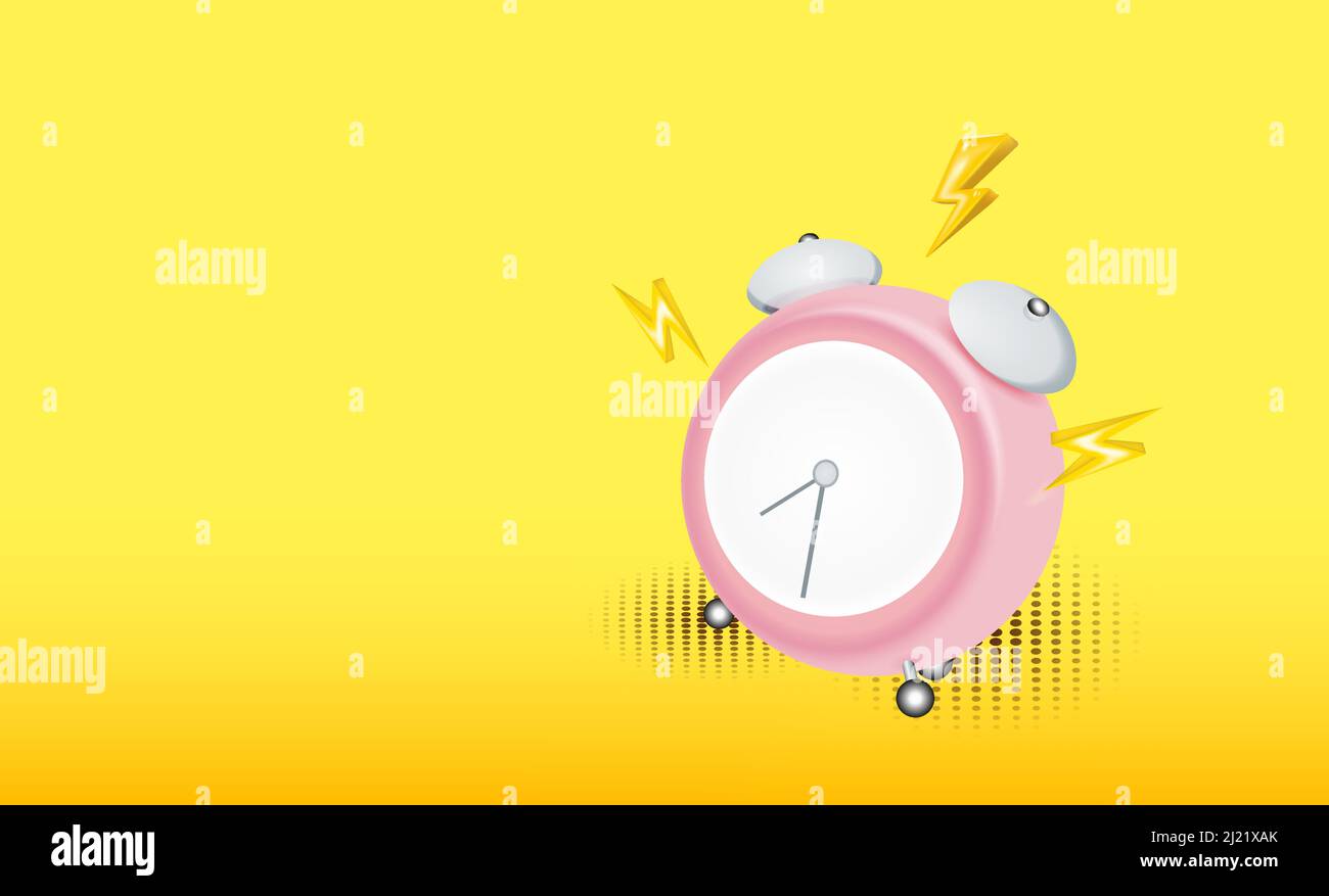 Alarm clock for sale banner or promotion in pastel color scheme