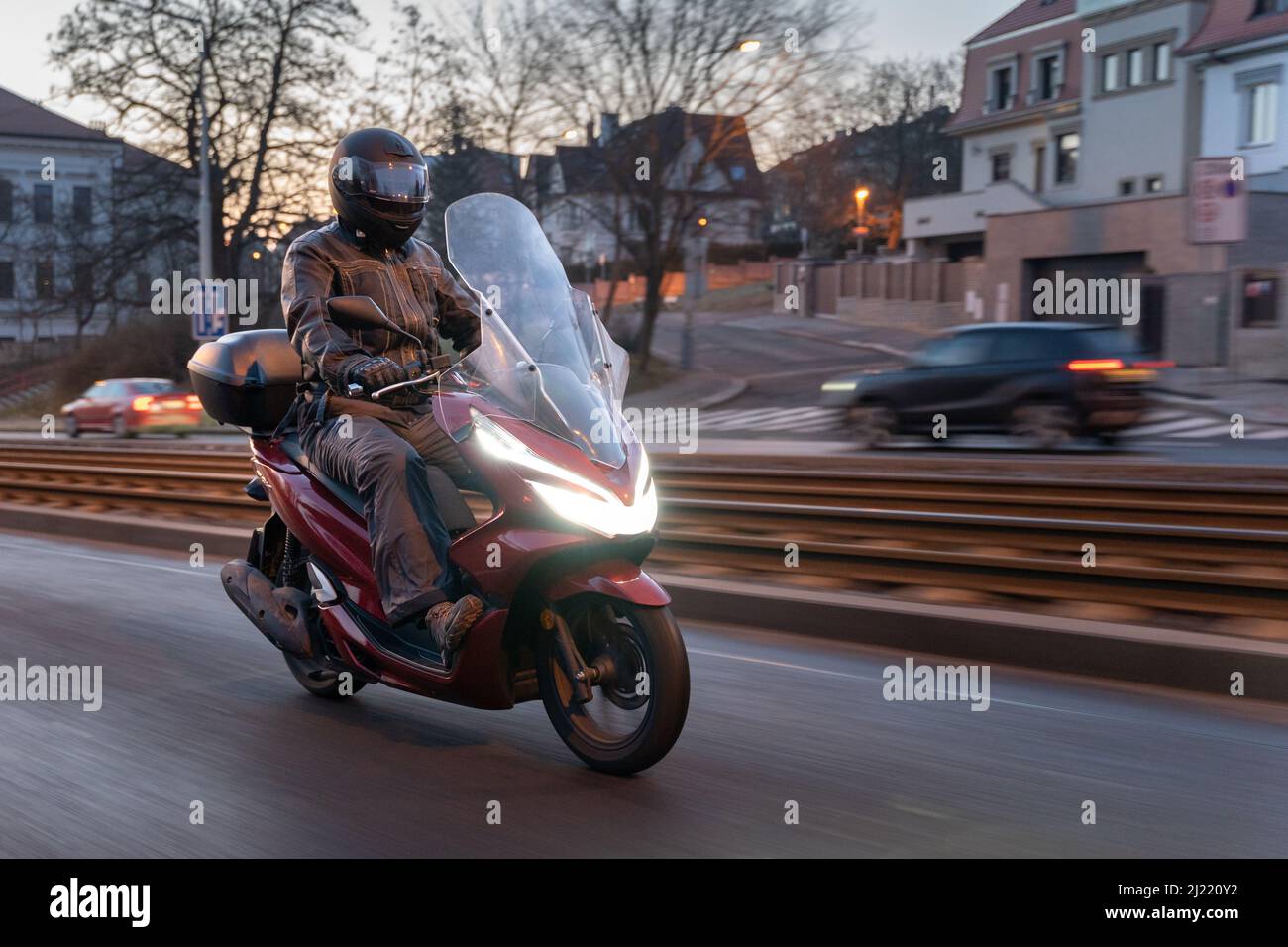 Honda PCX (model year 2018) is a scooter produced by Thai Honda Manufacturing Stock Photo