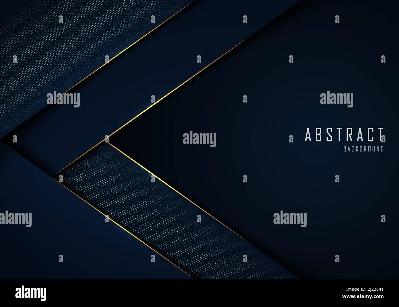 Abstract luxury gold template design with blue template. Overlapping design with glitters style artwork background. Illustration vector Stock Vector