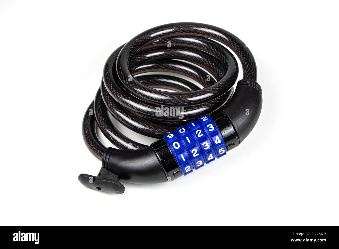 Code bike lock isolated on white background. Protects the bike from