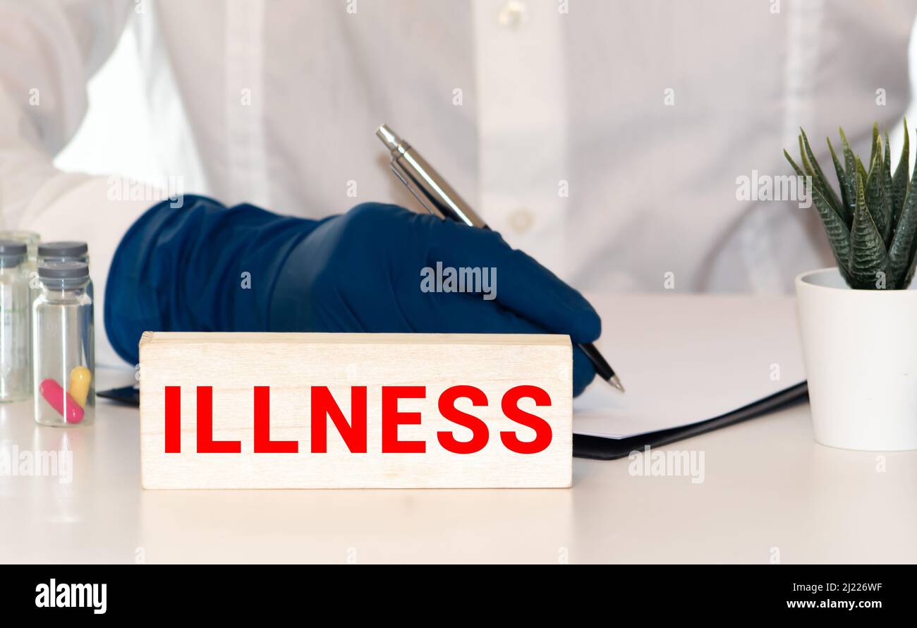 Hand writing illness with the abstract background. The word DIAGNOSIS