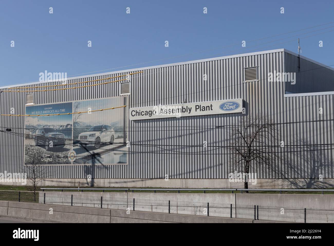 Chicago - Circa March 2022: Ford Motor Corporation Chicago Assembly plant. Chicago Assembly is Ford's oldest continuously operated automobile manufact Stock Photo