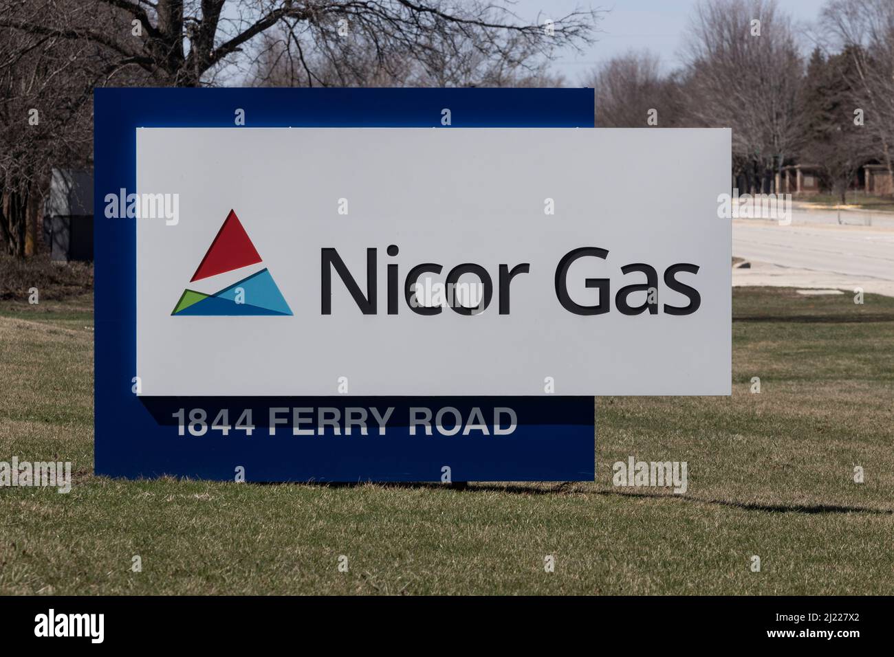 Naperville Circa March 2022 Nicor Gas headquarters. Nicor is a