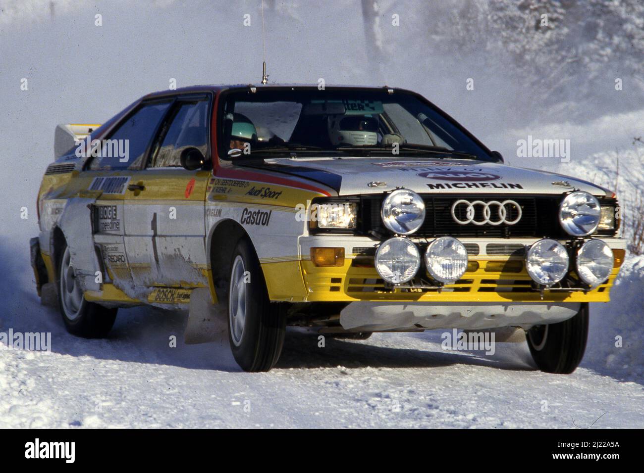 Walter Rohrl (GER) Christian Geistdorfer (GER) Audi Quattro GrB Audi ...