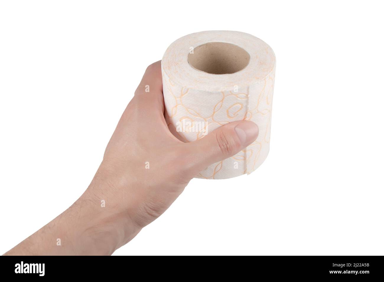 hand holding toilet paper over white background Stock Photo Alamy