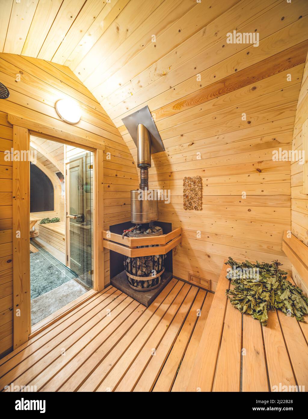 Image showcasing Interior of wooden finnish sauna. Classic bathhouse. SPA concept Stock ...