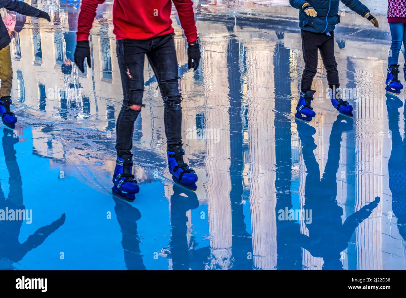 Christmas Ice Skating Rink Reflection Maison Caree Ancient Classical