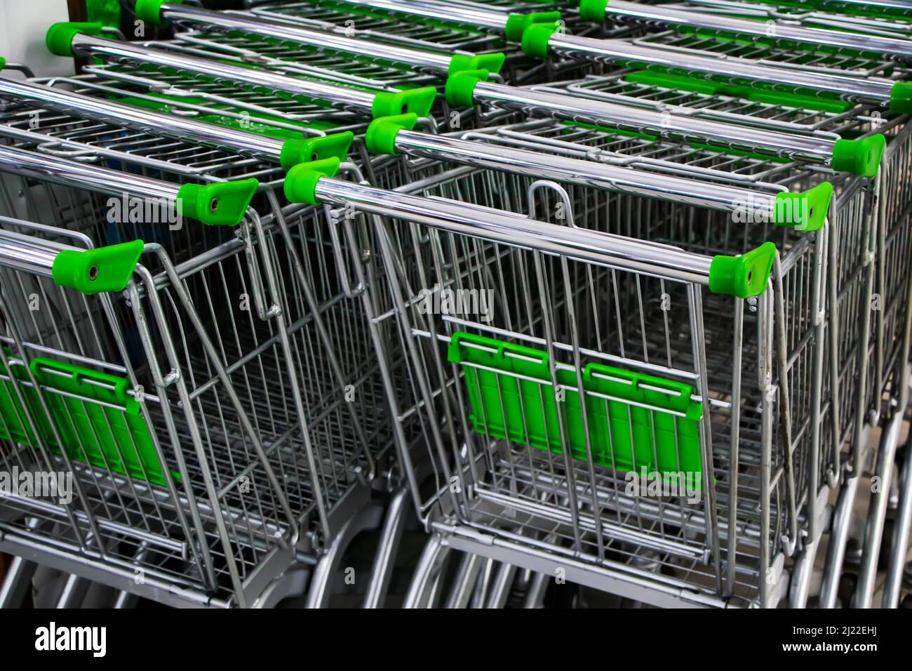 shopping carts shopping carts to buy food and other goods in a big