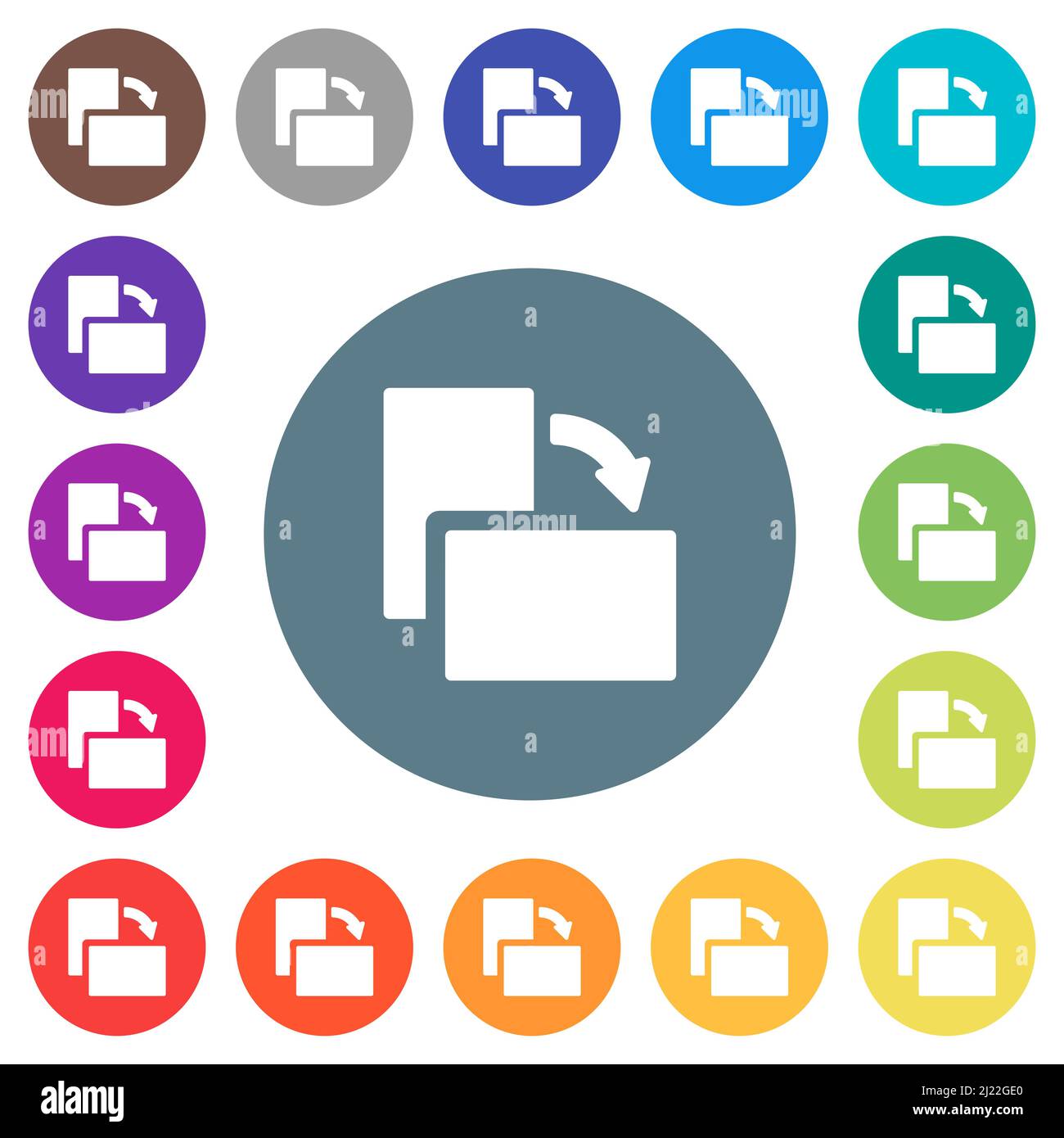 Rotate right solid flat white icons on round color backgrounds. 17 ...