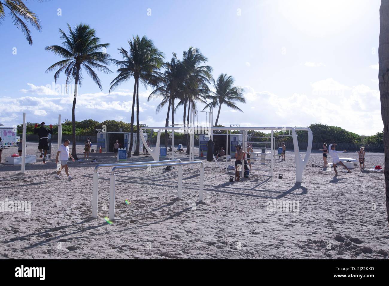 Miami, Beach, FLorida, public outdoor gym Stock Photo Alamy